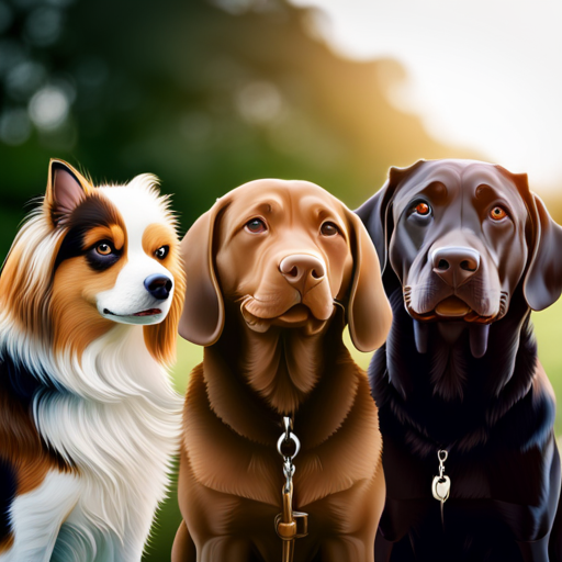 An image showcasing a collage of dog breeds with luscious, rich brown coats