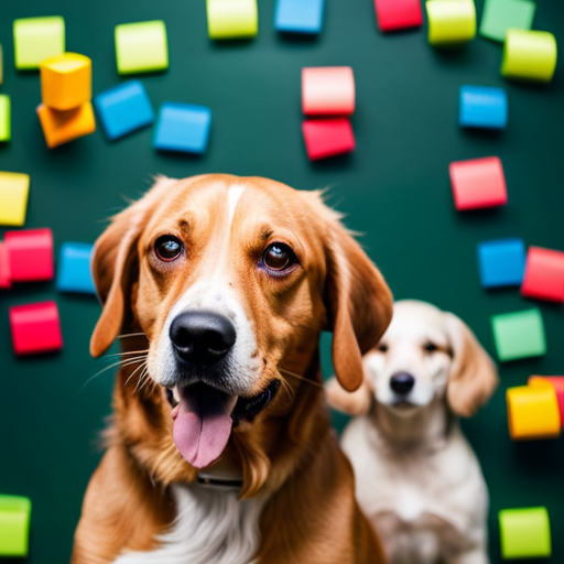 An image of a vibrant brainstorming session, showing a person surrounded by colorful sticky notes, jotting down various creative dog names