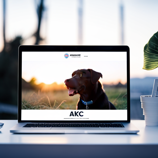 An image showcasing a sleek, modern laptop screen displaying the AKC Registration Name Generator