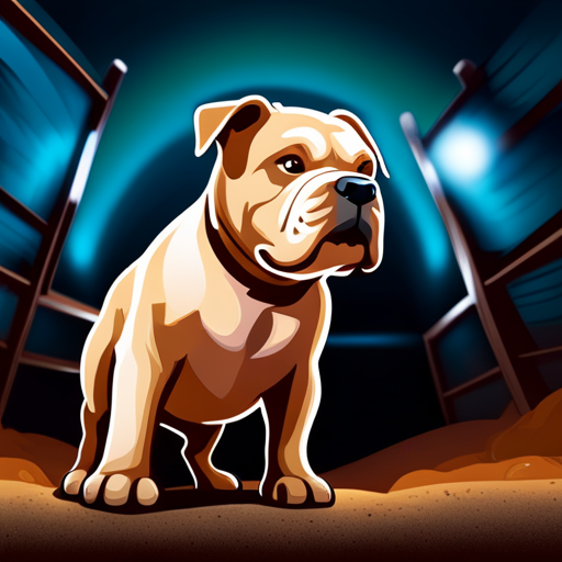 An image showcasing a striking logo design for an American Bully kennel