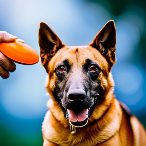 An image showcasing a vibrant collage of diverse Belgian Malinois dogs, each displaying unique personalities: one playfully catching a frisbee, another alertly guarding, and a third affectionately cuddling with its owner