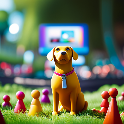 An image depicting a vibrant digital landscape with a variety of colorful dog avatars engaging in online activities like blogging, social media, and gaming, symbolizing the diverse possibilities for boosting your online presence using the Dog Username Generator