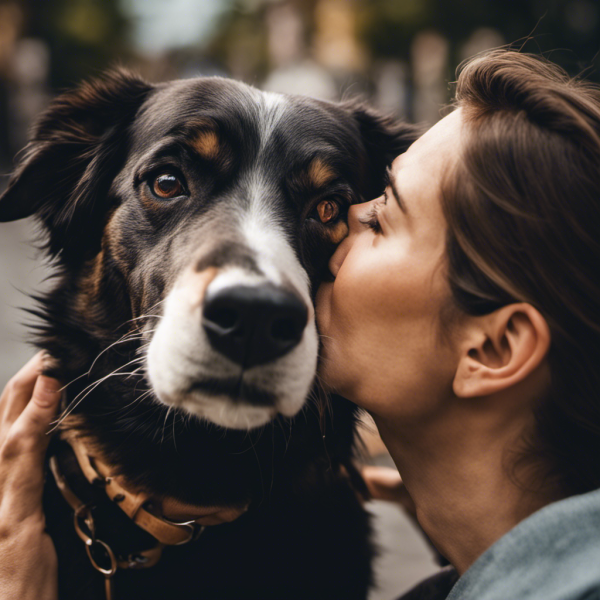 An image showcasing an affectionate moment between an Italian dog and its owner