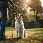 An image capturing a moment of training as an Italian dog owner commands their loyal companion "In Piedi" (Stand Up)