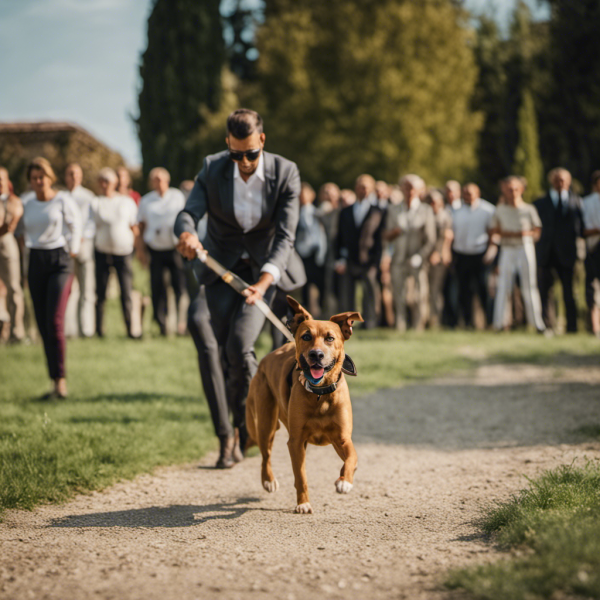 An image capturing a moment of obedience training with an Italian dog command: 