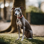 Nt image featuring a well-groomed Italian Greyhound obediently sitting at attention, while its owner, with a proud smile, gracefully issues commands in Italian with hand gestures, showcasing the effective and elegant nature of Italian dog training techniques